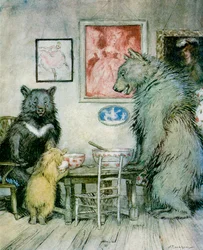 Alguém esteve no meu mingau e comeu tudo, de &39;English Fairy Tales Retold&39; de FA Steel, publicado em 1927